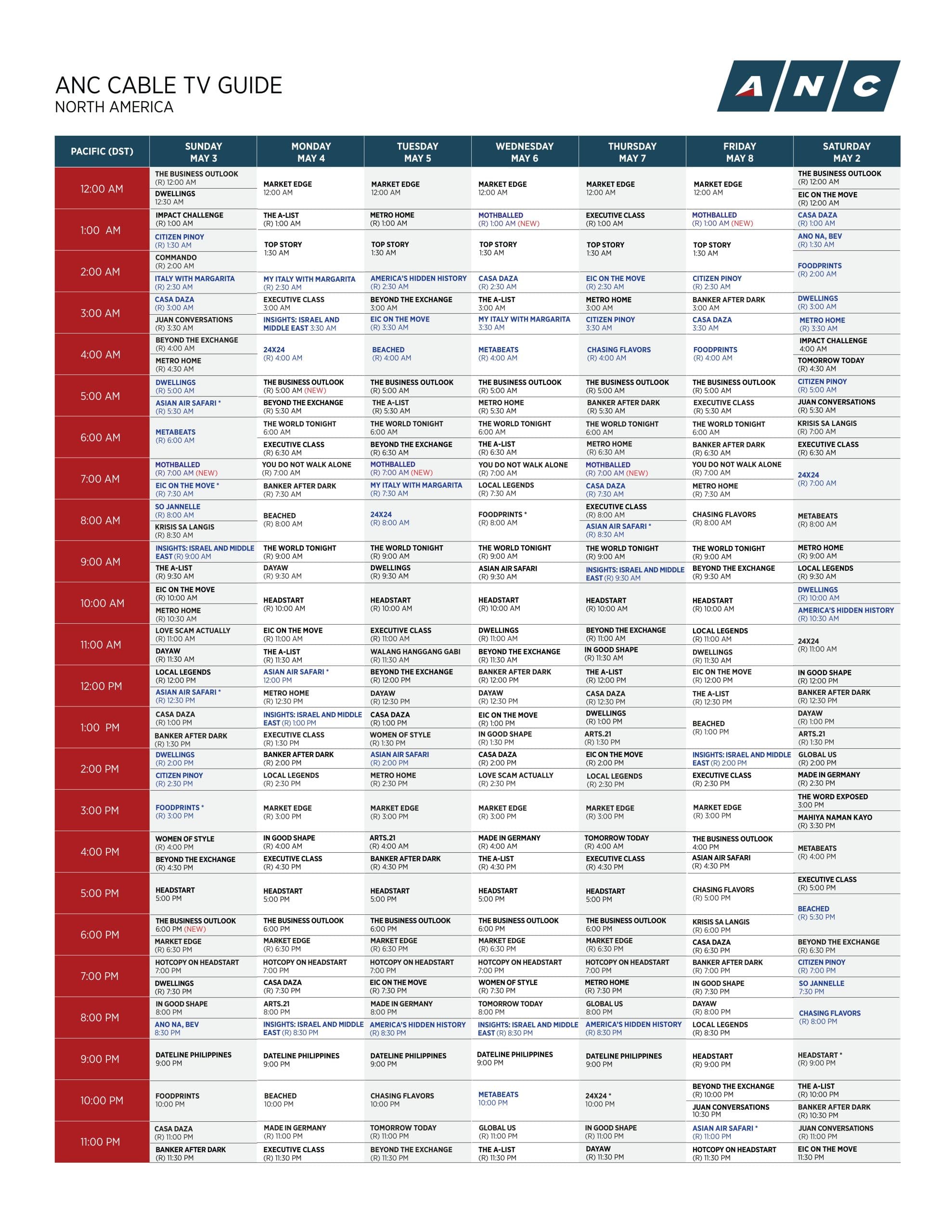 PACIFIC (US) – May 2-8, 2026