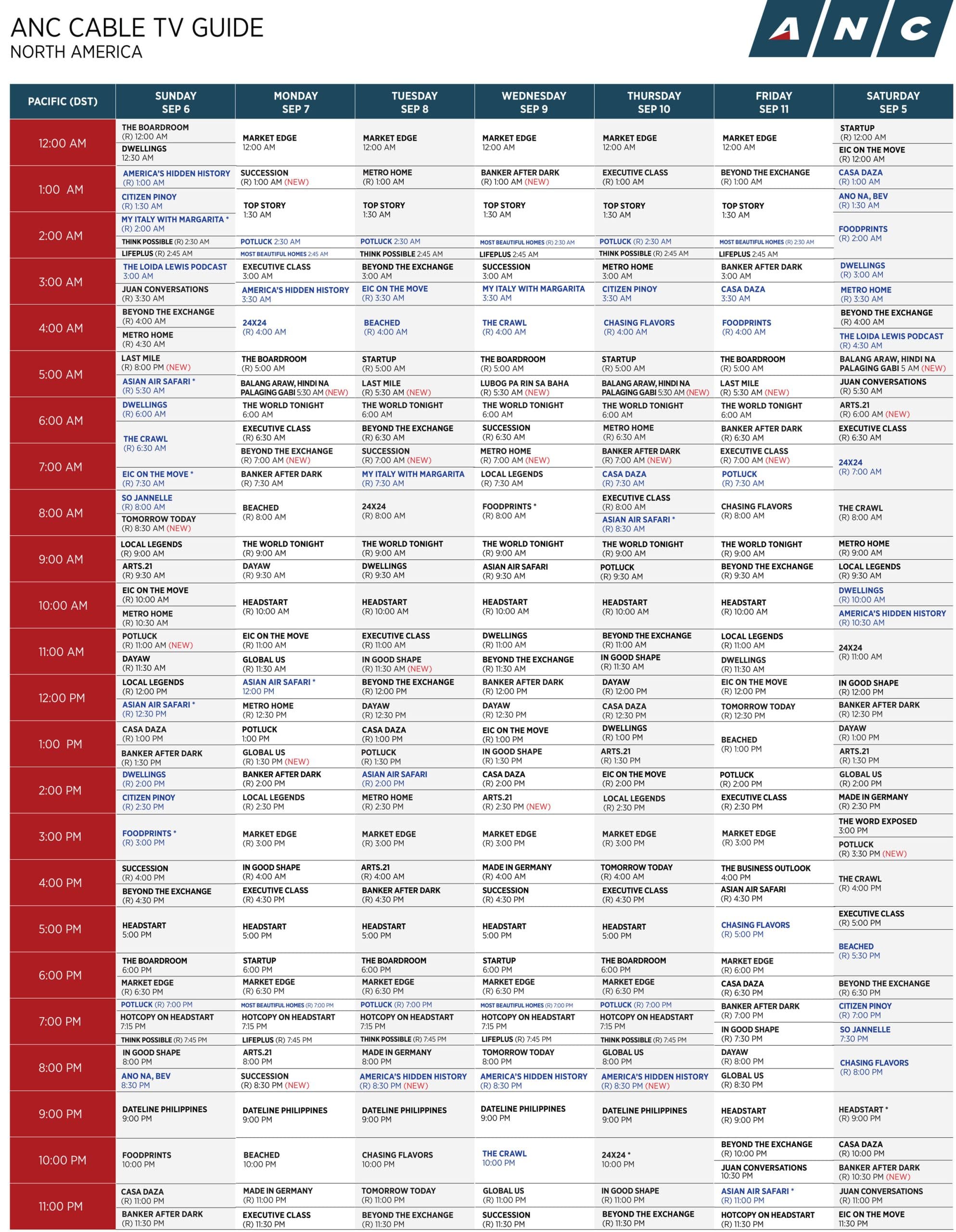 PACIFIC (US) – Sep 5-11, 2026